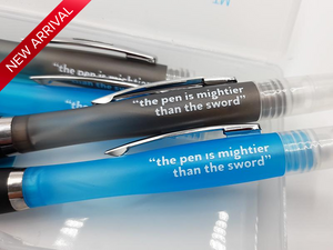 The Pendemic Family pack, Set of four, Quote 1 - "the pen is mightier than the sword" Close up