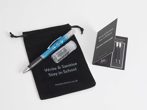 [Wholesale] Write & Sanitise, Stay in School pouch bundle - Blue pen